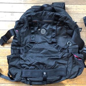 Lulu Lemon Black Backpack with Yoga holder